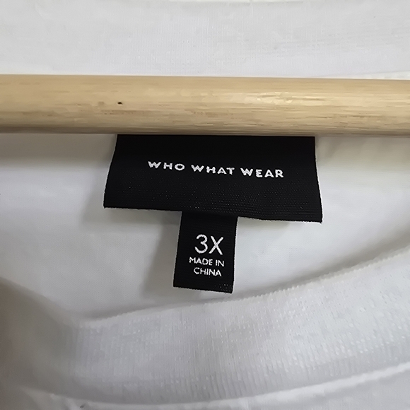 Who What Wear Green White Cotton Puff Elbow Sleeve T-Shirt Plus 3X - Picture 6 of 9